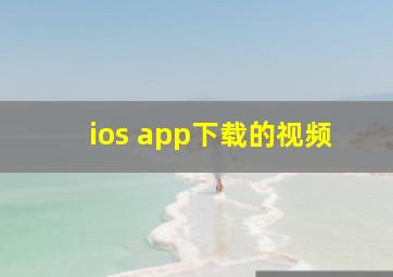 ios app下载的视频